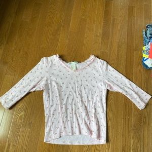 80s Vintage Pink and Floral Top